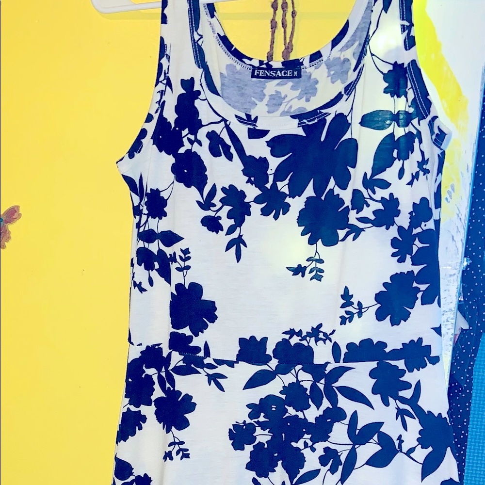 Beautiful blue and white dress